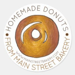 Hausgemachte Glasierte Donuts Doughnüsse, hergeste Runder Aufkleber