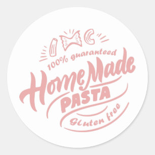 hausgemachte glutenfreie Pasta Runder Aufkleber