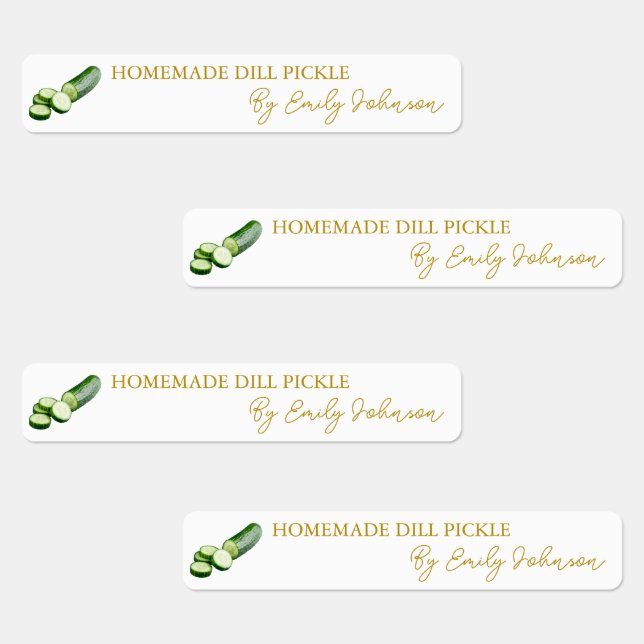 Hausgemachte Gurke Dill Pickle Thin Label Etiketten (Gruppe)