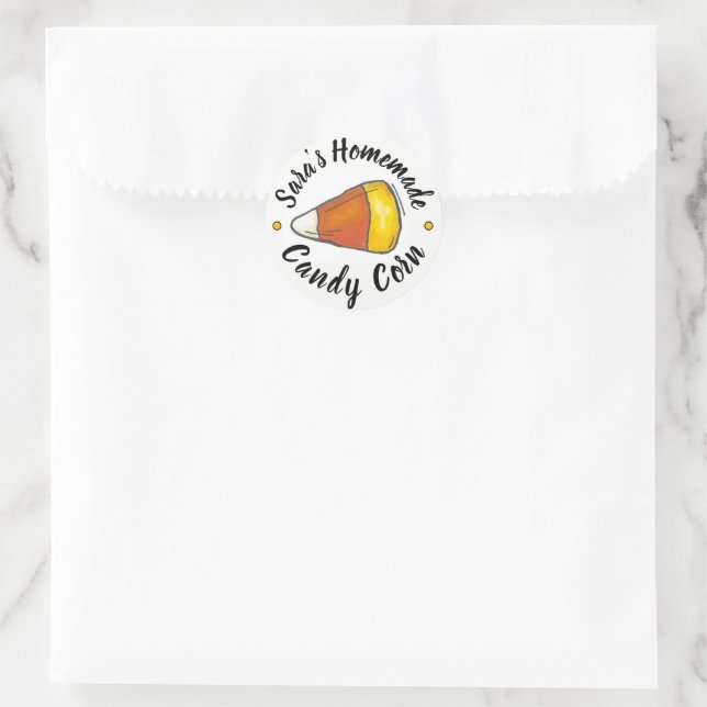 Hausgemachte Halloween Erntedank Candy Corn Runder Aufkleber (Tasche)