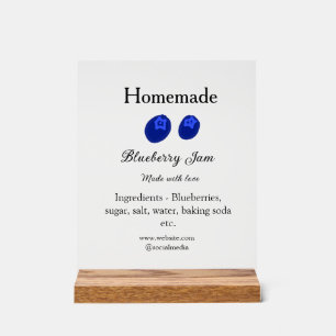 Hausgemachte Heidelbeermarmelade aus Liebe fügen T Acrylschild