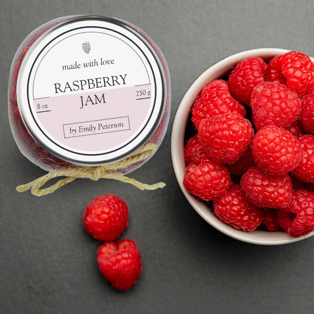 hausgemachte Himbeerjametikett Runder Aufkleber (raspberry jam)