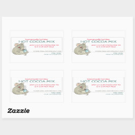 Hausgemachte Holiday Hot Cocoa Marke Rechteckiger Aufkleber