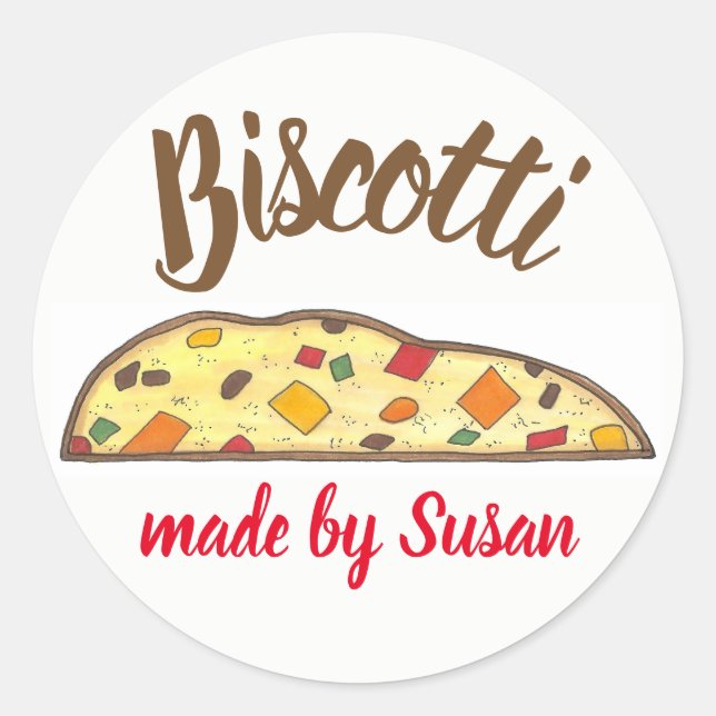 Hausgemachte italienische Biscotti Personalisiert  Runder Aufkleber (Vorderseite)