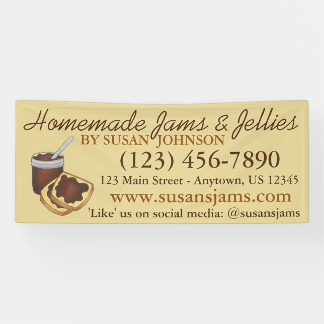 Hausgemachte Jams Jellies Apple Butter Dosenband Banner (Horizontal)