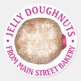 Hausgemachte Jelly Donuts Doughnut Bakery gebacken Runder Aufkleber