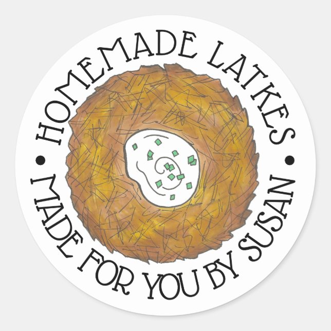 Hausgemachte Kartoffelpancake-Latkes von Runder Aufkleber (Vorderseite)