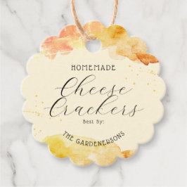 Hausgemachte Käse Crackers Wasserfarbe Geschenkanhänger