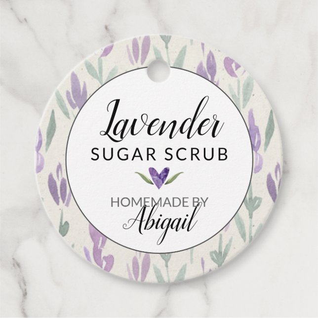 Hausgemachte Lavendel-Badesalze oder Zuckerrübe Geschenkanhänger (Vorderseite)