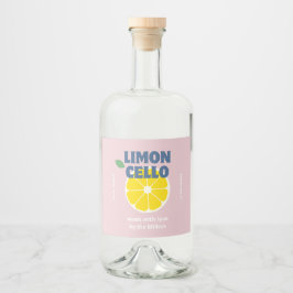 Hausgemachte Liebe Moderne rosa Kraft Limoncello L Alkoholflaschenetikett