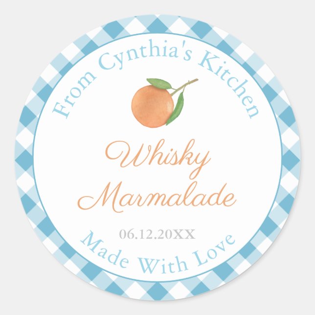 Hausgemachte Marmalade Gourmet Hostess Geschenketi Runder Aufkleber (Vorderseite)
