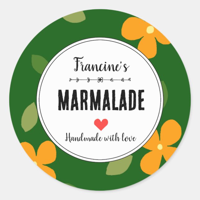 Hausgemachte Marmelade-Früchte erhalten Geschenk n Runder Aufkleber (Vorderseite)