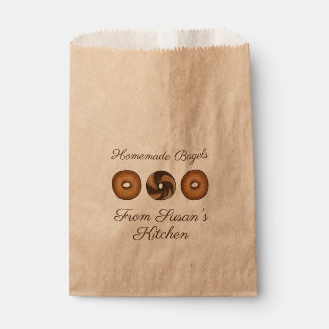 Hausgemachte MarmorRoggen Cinnamon Schlicht Bagels Geschenktütchen (Vorderseite)