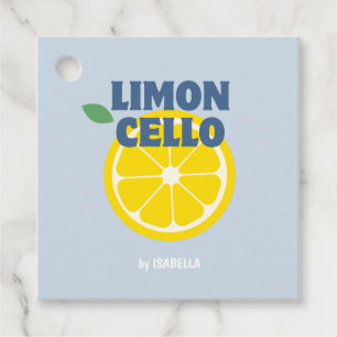 Hausgemachte Modern Blue Liebe Limoncello Liquor Geschenkanhänger
