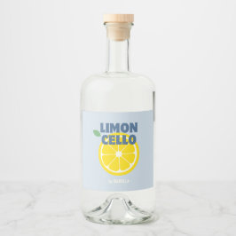 Hausgemachte Modern Light Blue Liebe Limoncello Alkoholflaschenetikett