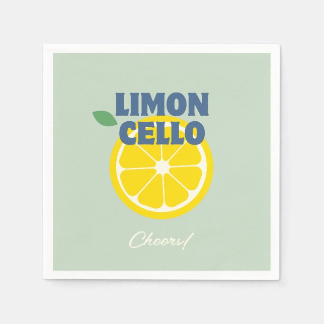 Hausgemachte Moderne Minze Limoncello Liquor Serviette (Vorderseite)