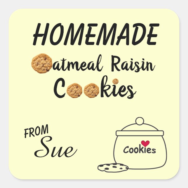 Hausgemachte Oatmehl Raisin Cookie Stickers (Vorderseite)