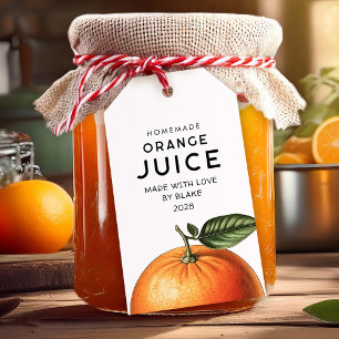 Hausgemachte Orangensaftmarken Geschenkanhänger