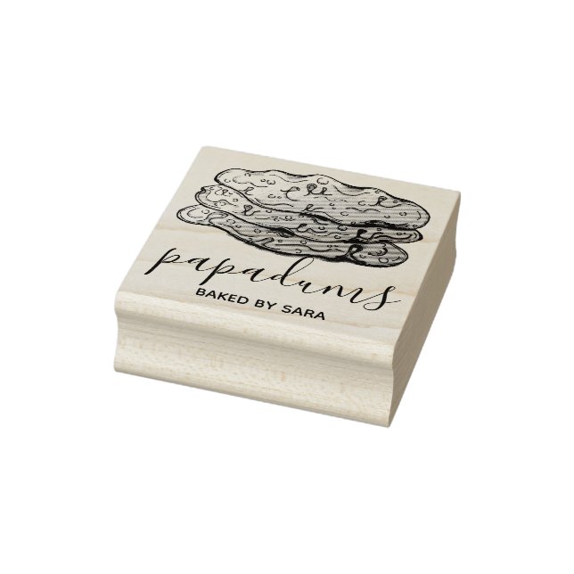 Hausgemachte Papadum Indianercreme-Flatbreads geba Gummistempel (Stempel)