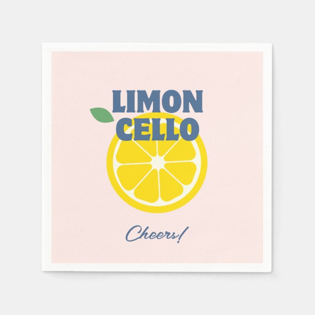 Hausgemachte Pastel Pink Limoncello Liquor Serviette (Vorderseite)