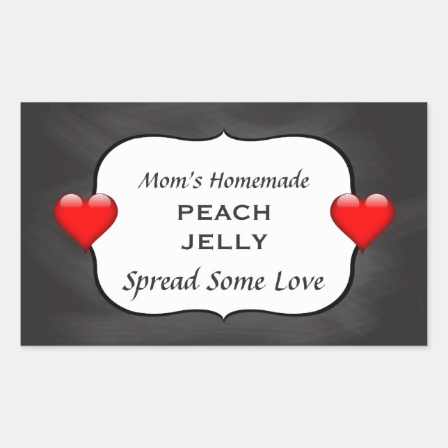Hausgemachte Peach Jelly Jam Canning Label Chalkbo Rechteckiger Aufkleber (Vorderseite)