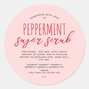 hausgemachte Peppermint Zucker Scrub Kleine Untern Runder Aufkleber