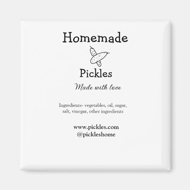 Hausgemachte Pflücke aus Liebe ergänzen Textseite Magnet (Vorne)