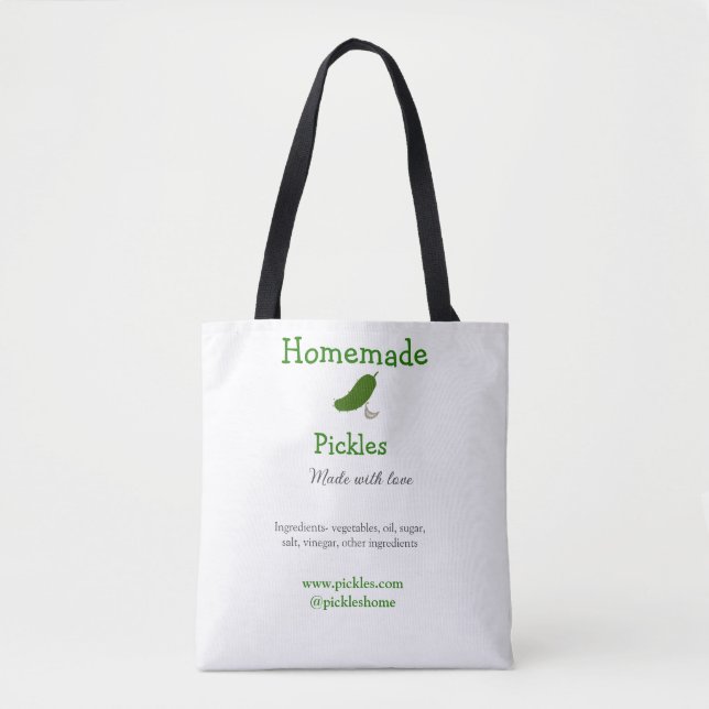 Hausgemachte Pflücke aus Liebe ergänzen Textseite Tasche (Vorderseite)