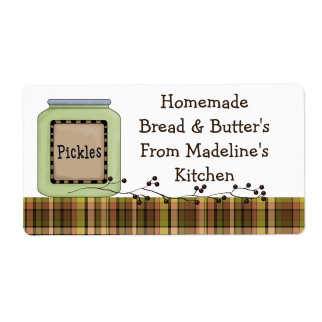 Hausgemachte Pickle Jar Labels (kundenspezifisch) (Vorne)