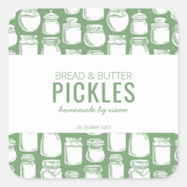 hausgemachte Pickle Quadratischer Aufkleber