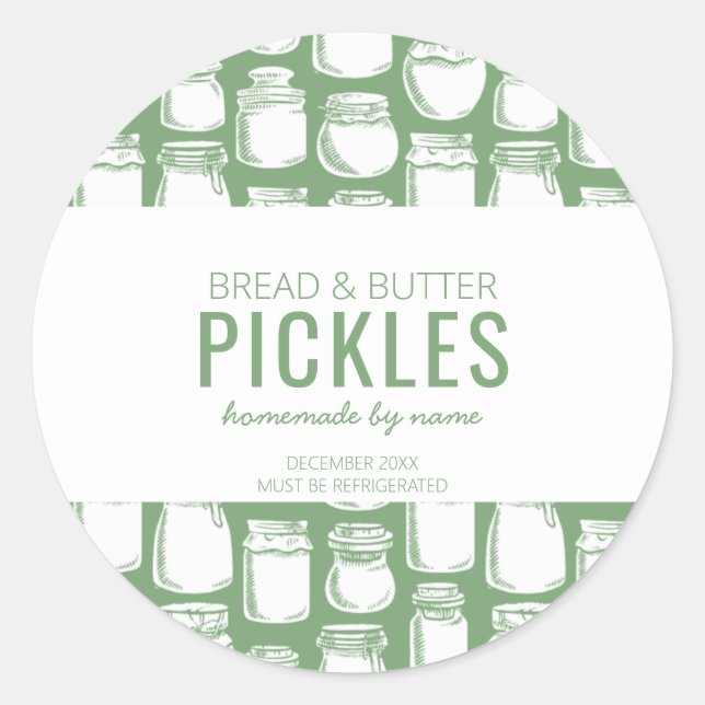 Hausgemachte Pickle Round-Aufkleber Runder Aufkleber (Vorderseite)