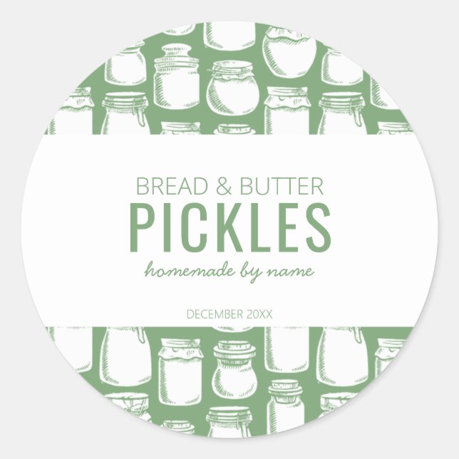 Hausgemachte Pickle Round-Aufkleber Runder Aufkleber (Vorderseite)