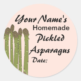 Hausgemachte Pickles Canning Jar Lid Labels Aspara Runder Aufkleber