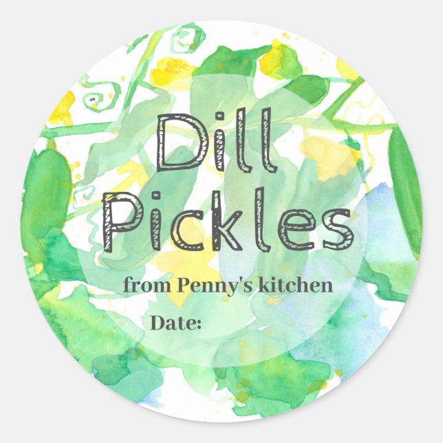 Hausgemachte Pickles Cucumber Canning Jay Label Runder Aufkleber (Vorderseite)