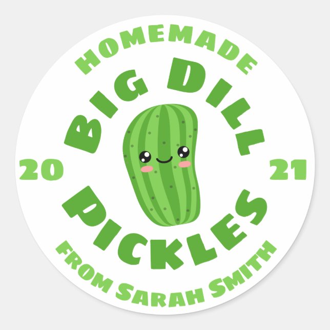 Hausgemachte Pickles Runder Aufkleber (Vorderseite)