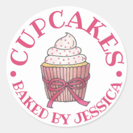 Hausgemachte Pink Cupcake Sprinkles mit Liebe von Runder Aufkleber