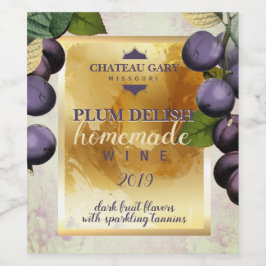 Hausgemachte PLUM Imitate Weinberg personalisierte Weinetikett