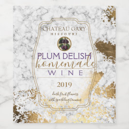 Hausgemachte PLUM-Wein personalisiert-Label Imitat Weinetikett