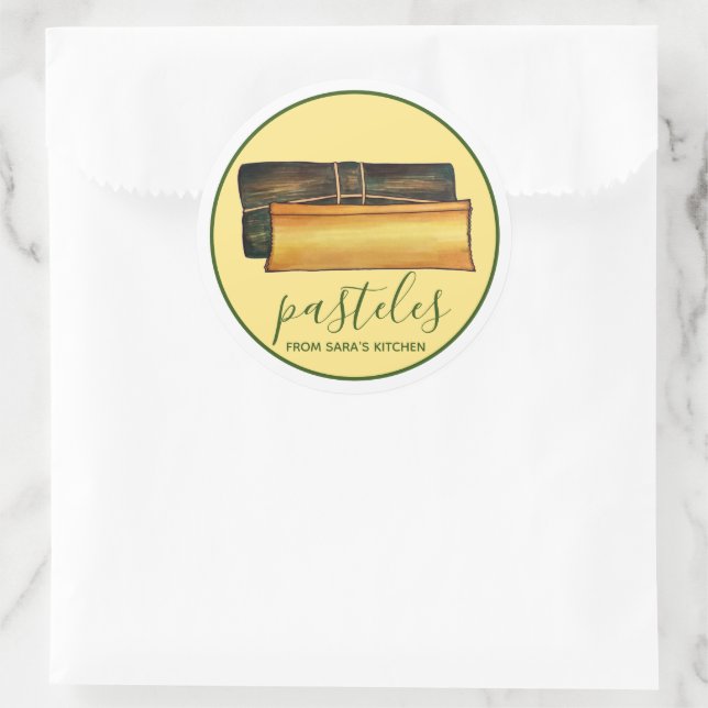 Hausgemachte Puerto Rico Pastellen aus der Küche v Runder Aufkleber (Tasche)