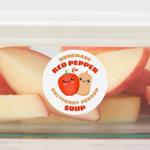 Hausgemachte Red Pepper und Butternut Squash Soup Etiketten