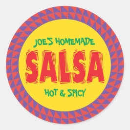 Hausgemachte Salsa farbige Konservenjacelmarke Runder Aufkleber