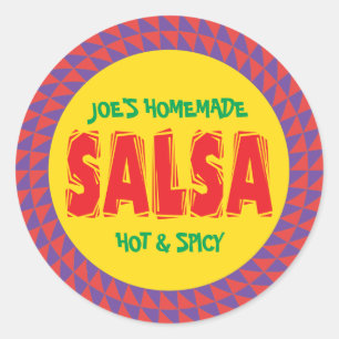 Hausgemachte Salsa farbige Konservenjacelmarke Runder Aufkleber