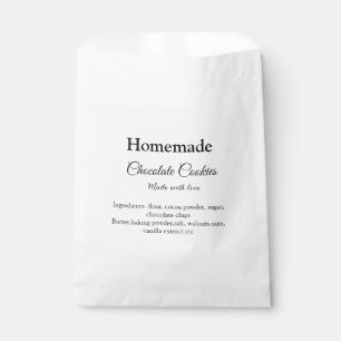 Hausgemachte Schokoladenkekse aus Liebe fügen Text Geschenktütchen