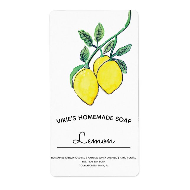 Hausgemachte Seife Business Wasserfarben Lemon (Vorne)