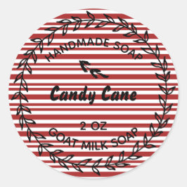 Hausgemachte Seife Rustikale Kranken Candy Cane Runder Aufkleber