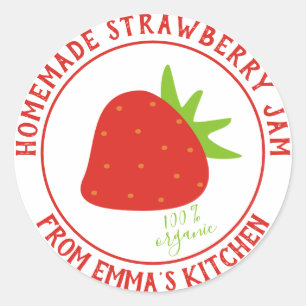 Hausgemachte Strawberry Jam - 100 % Bio Runder Aufkleber
