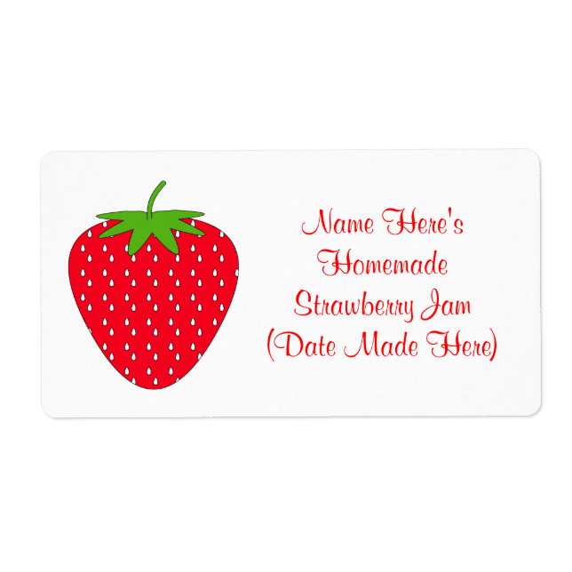 Hausgemachte Strawberry-Marmelade-Label. Weiß und  (Vorne)