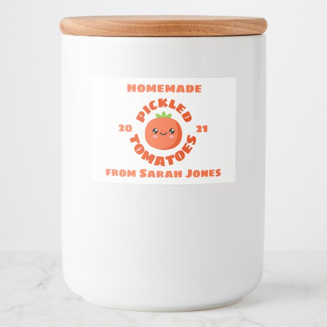 hausgemachte Tomaten Lebensmitteletikett (Vorderseite)