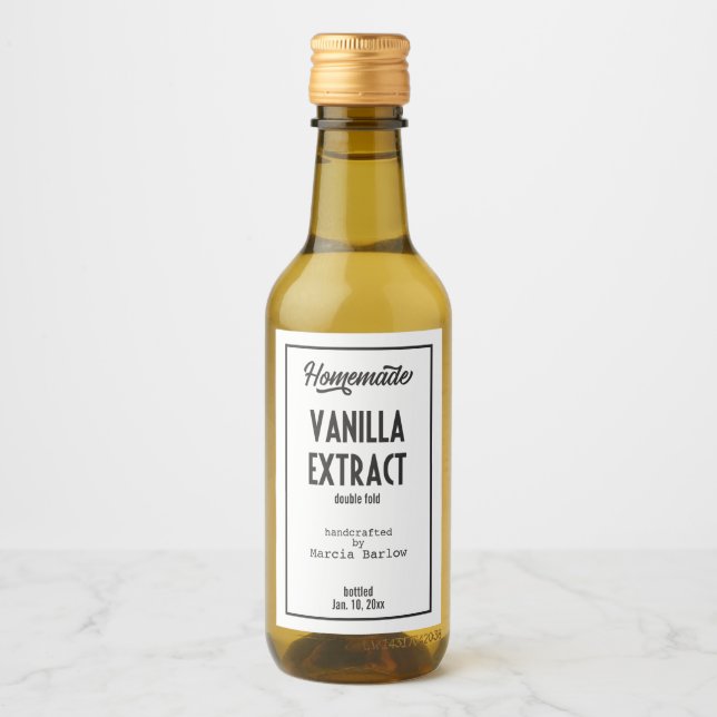 Hausgemachte Vanilla Extract Food and Beauty Label Weinetikett (Vorderseite)