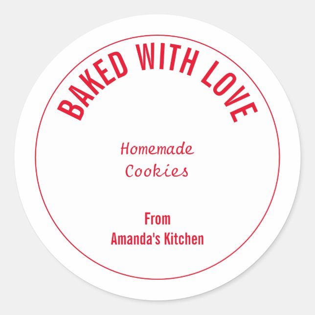 Hausgemachte Weihnachtskekse Geschenk Gastgeschenk Runder Aufkleber (Vorderseite)